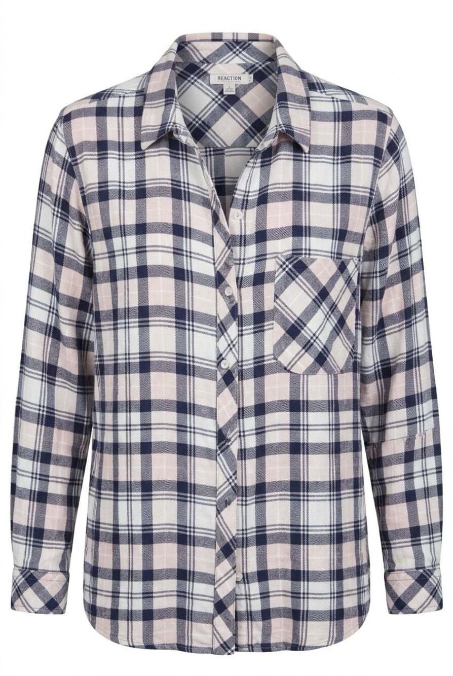 Kenneth Cole Reaction Women's Plaid Button Down Shirt Size 3X item 090